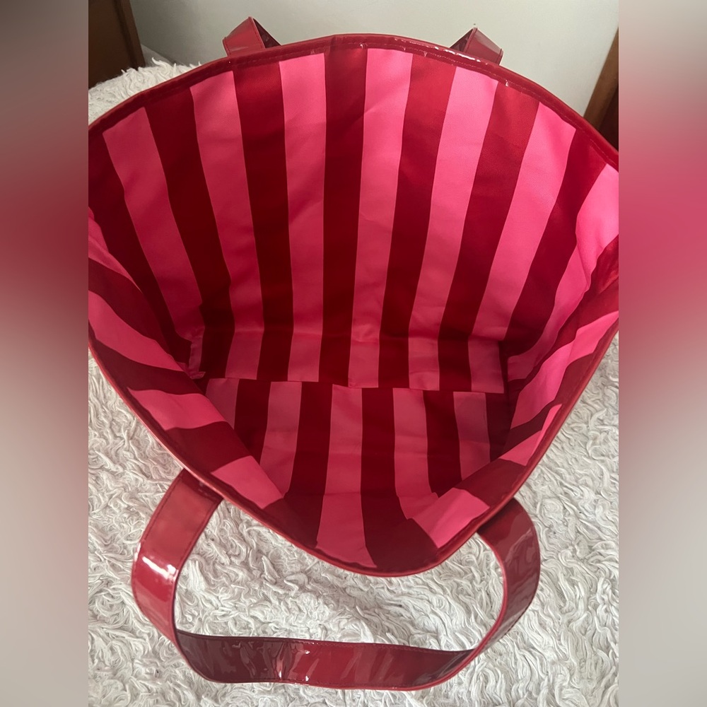 Victoria's Secret Glossy Red Tote - Picture 3 of 6